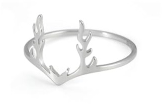 fycouyee ring enkel och elegant enkel geometrisk estetik hornform rostfritt stål ring, 42 cm (7