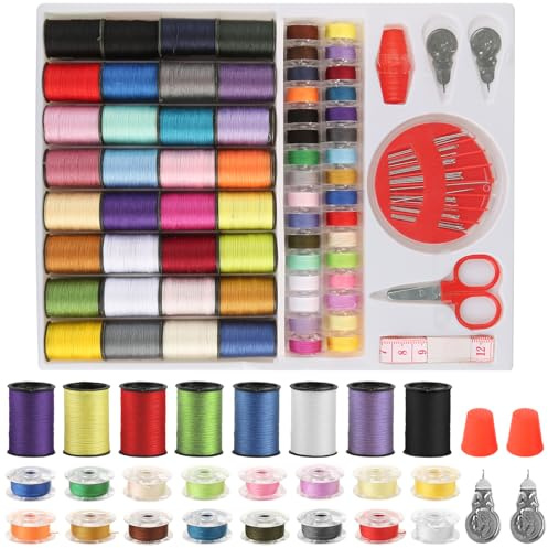 70 Pcs Sewing Thread Set, with 32 Same Color Bobbins Needles and Threaders
