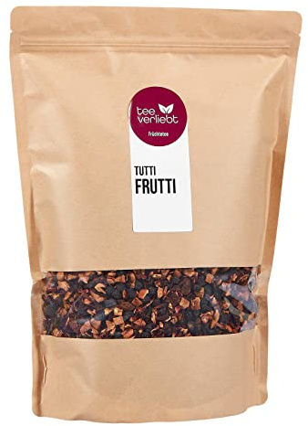 FRUTEG Loser Fruit Tea Tutti I Frutti 1000 g | Frukt te lös | Tasty komposition av te mix med vilda bär och aprikos smak | Fruktte lös 1 kg
