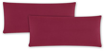 Class Home Collection 2er Set Kissenbezug 40x80 Renforce Baumwolle Bordeaux