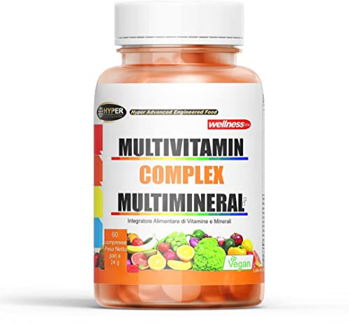 Hyper Multivitamin & Mineral Vitamine Minerali Integratore Multivitaminico e Multiminerale 60 Compresse Con Vitamina A C D B E Zinco e Selenio