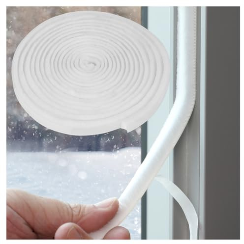 fowong Pile Weather Stripping White, 11/32 inch x 11/32 inch x 16 Feet, High Density Felt Draught Excluder for Sliding Sash Door Window Wardrobe Seal