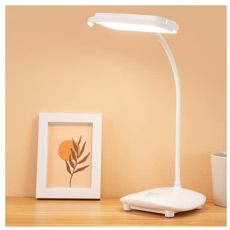 MAYTHANK Lámpara de escritorio lámpara de mesa inalámbrica recargable USB 2 batería 2400 mAh 40 LED, lámpara de lectura infantil, luz táctil, 3 colores, 6 modos regulables,Lampara Lectura a pilas