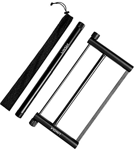 Lixada Sierra de Carpintería Plegable Multifuncional,Sierra de Mano de Aleación de Aluminio,Mini Sierra Circular de Jardín Portátil,Bolsa de Cinturón de Jardinería para Carpintería