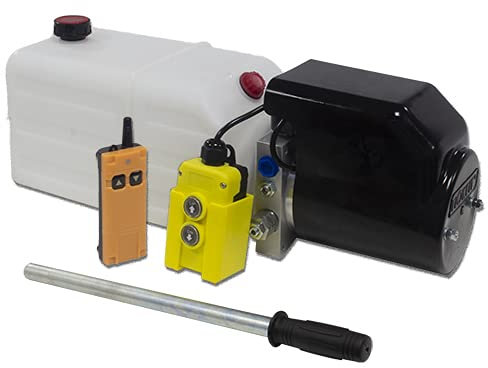 Flowfit Hydraulik-Power Pack mit 7 l Tank, Handpumpe und kabelloser Fernbedienung, 24 V Gleichstrom, ZZ016197