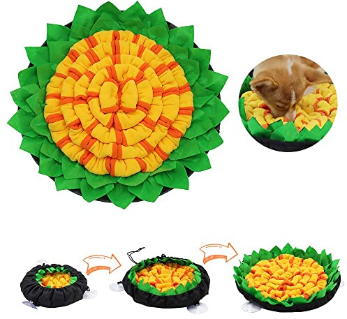 Alfombra Olfativa, Hillylolly Alfombra Olfato Perro, Alfombra para Olfatear Perro, Manta Olfativa Perro, Snuffle Mat, Juguetes para Perros Alfombra, Alfombra Olfativa Perros Antideslizante, Amarillo