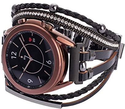 KONAFEI-Armband Kompatibel Mit Samsung Galaxy Watch 5&4/Active 2 40mm 44mm/5 Pro 45mm/4 Classic 42mm 46mm/3 41mm 20mm, Lederarmband Mit Metallverschluss