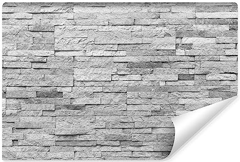 Muralo - Carta da parati 3D effetto pietra – Carta da parati in tessuto non tessuto – effetto 3D – Carta da parati per soggiorno e camera da letto – motivo mattoni – Br. 90 cm x altezza 60 cm