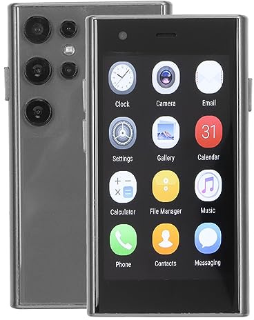Cuifati S23 Pro Super Mini Smartphone för Barn, 3G-Nätverksmobil Olåst Android 8.1, 2GB RAM 16GB ROM, 3.0 in LCD, HD Camrea, Dual Sim-Kortplats, Stöd WiFi Bluetooth (BLACK)