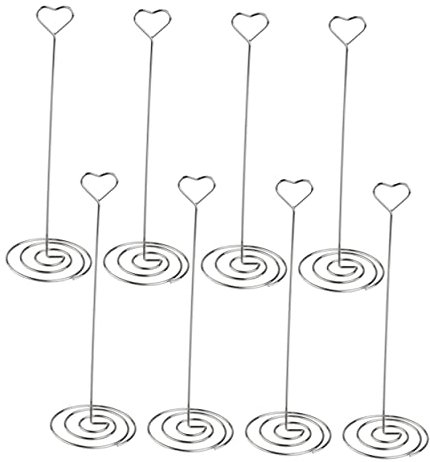 Gadpiparty 6piezas Clips Memo Forma De Corazón Soportes Metálicos Para Tarjetas y Fotos Portanombres y Números De Mesa Para Decoración De Bodas y Fiestas