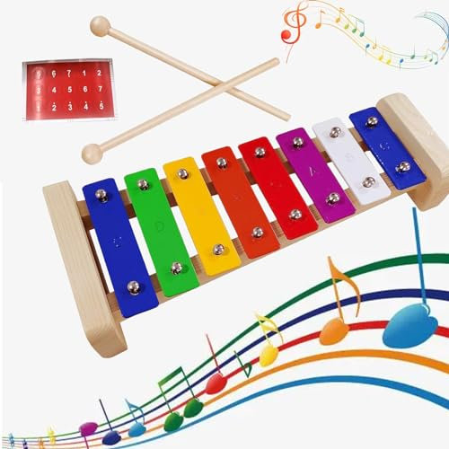 Xylophon Kinder 1 Jahr, Glockenspiel Für Kinder,xylophon Erwachsene， Holz Bunt Xylophon Mit 2 Schlägel Für Erwachsene Kinder Glockenspiel Spielzeug Geschenk