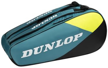 DUNLOP SX-Club Tasche für 6 Tennisschläger, Blaugrün-Schwarz-Gelb
