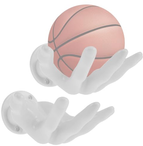 Soporte de pared para pelotas de baloncesto, 15 x 21,5 cm, con 4 tornillos, 4 clavos, único, creativo, práctico, montaje en pared, soporte de pared, para baloncesto, fútbol, voleibol, rugby