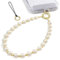 SURPHY Handykette Perlen Kurz, Universal Handyanhänger aus Gehoben Glasperlen, Handyband Phone Charm Handy Anhänger Handschlaufe Schlüsselband, Gold Perle