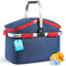 27L Einkaufskorb Kühltasche, Kühlkorb Groß Faltbar Mit Kühlfunktion, Picknickkorb aus 600D Oxford-Gewebe mit Henkel für Büro Camping Picknick Reisen (Marineblau)