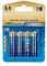 Pilas Alcalinas LR6 (AA) 1,5V Pack 4 Unidades sin Mercurio para mandos, Juguetes, cámaras, alarmas y más