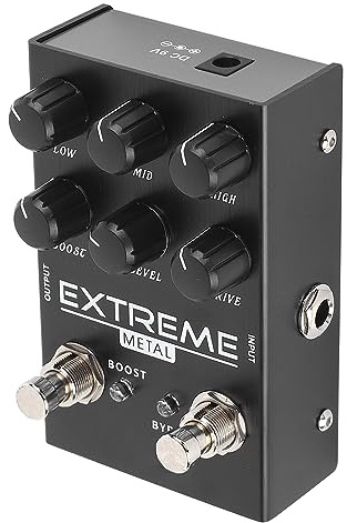 POENVFPO Pédale de Synthétiseur D'effet de Distorsion de Guitare électrique, Contrôle de tonalité Réaliste pour Musicien en Métal