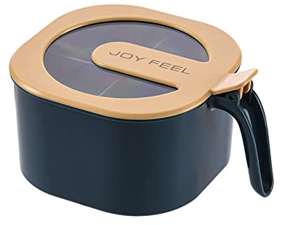 Wakects 4 i 1 Kryddbehållare PP och PS Kryddask med 4 Skedar Genomskinligt Lock 14 X 8 Cm för Köksmatlagning Camping BBQ (Blå)