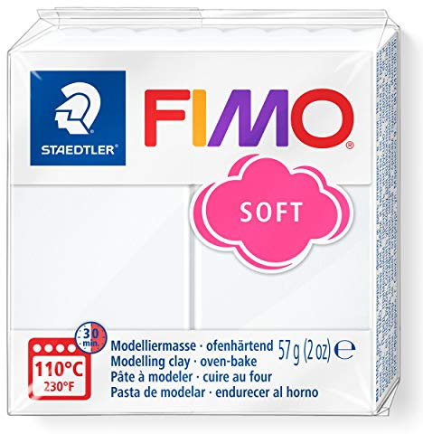Staedtler Fimo Soft - Pasta Modellabile Principianti e Hobbisti, Plastilina Termoindurente Morbida e Flessibile Ideale per Gioielli, Accessori e Decorazioni, Hobby Creativi Adulti e Bambini, 57 g