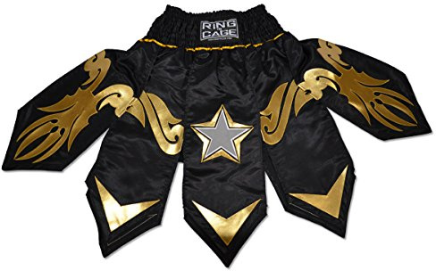 Gladiator Style MMA Boxing Muay Thai Shorts (X-Large) Black/Gold
