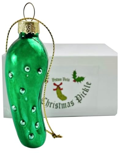 Christmas Pickle Ornament Original German Legend Family Tradition Blown Glass Decoration Classic Holiday Tree Decor Gift Boxed