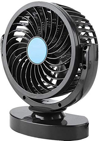 Fydun Auto Ventilator 12V Autolüfter Saugnapf Verstellbar Geräuscharme Kühlung Desk Fan mit Zigarettenanzünderstecker für Auto Fahrzeug Kleinbus Van