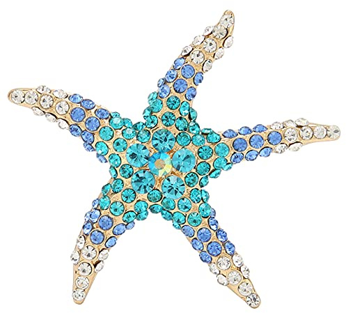 ZJchao Corsage en étoile de Mer, Broche en Diamant Complet étoile à Cinq Branches, Broches pour Accessoires de Vêtement, Bijoux pour Femmes
