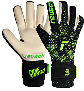 Reusch Pure Contact Gold Unisex Torwarthandschuhe mit Innennaht Schnitt und Grip Gold Belag, geeignet für alle Spielfeldoberflächen, 8