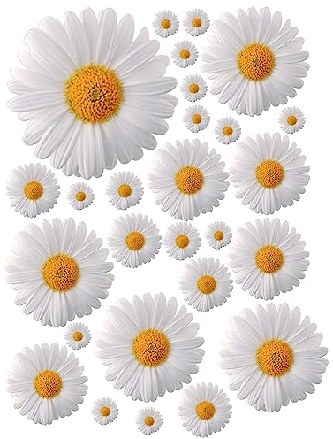 GamesMonkey® - Adesivi Auto Fiori Margherite Prilblumen Tuning - 27/54 / 108 Pezzi - Carrozzeria Divertenti Moto Bicicletta Stickers Vetri Casco (Small, 27 Pezzi, Col 010)