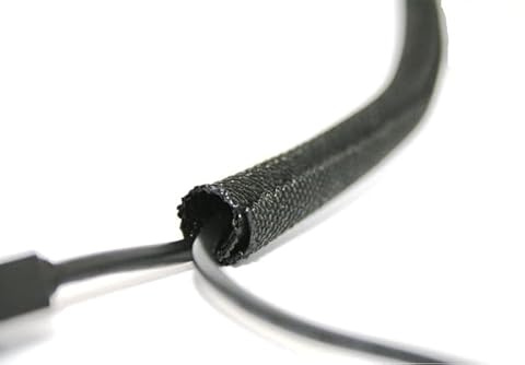 MKV Kabelschlauch Gewebeschlauch Ø 5-8mm Geflechtschlauch geschlitzt Gewebeschlauch selbstschließend Kabelschutz Kabelschlauch geschlitzt (selbstschließend 5-8mm)
