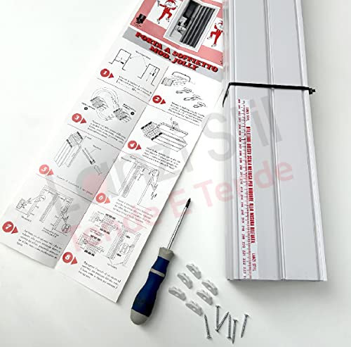 Puerta plegable en kit - PREMONTADA mod. JOLLY, medidas de 0-71 a 121cmx220H en PVC, bricolaje facil de armar con solo 10 tornillos, instrucciones claras y videos (Medida 96-109 x 220H, Blanco)