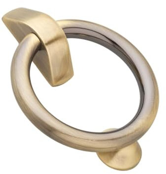 Hardware Solutions - Battente ad anello per porta, in ottone anticato, 110 x 143 mm