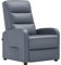 COMHOMA Fauteuil de Relaxation, Fauteuil Inclinable avec Dossier Réglable Jusqu'à 160° Manuellement, avec Repose-Pieds Fauteuils Rembourré Sac à Ressorts Simple Salon Chambre Home Cinéma PU-Gris