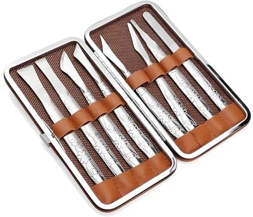 8 Pcs Pedicure Tools Set, Foot Shaver Pedicure Knife Kit, Carbon Steel Dead Skin Remover, Multiple Blades, Non-Slip Handle, Portable Storage Case