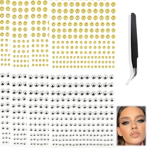 Dryxog 9 stycken falsk piercing näsa näspiercing falsk läpppiercing navelpiercing tungpiercing icke-genomträngande nässtavar för att klistra på silver navelklistermärken cool punk