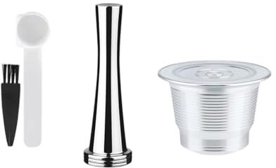 NVOQILIN 1/2 filtres à café réutilisables en acier inoxydable pour machine à café expresso, filtre à café rechargeable, filtre à expresso en métal