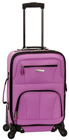 Rockland Pasadena Softside Spinner Wheel Luggage, Pink, Carry-On 20-Inch