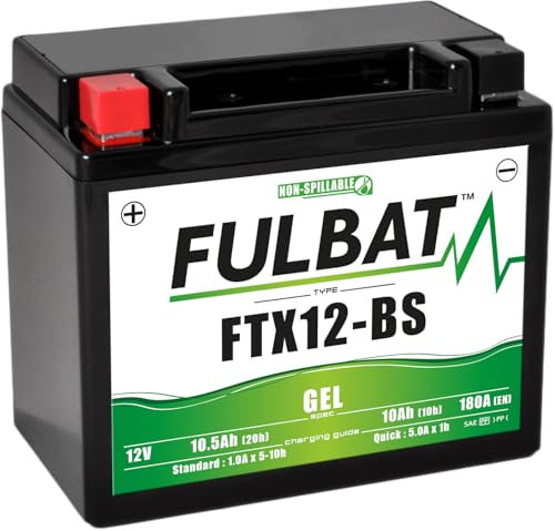 FULBAT Motorradbatterie FTX12-BS / YTX12-BS 12 V 10,5 Ah 180 A