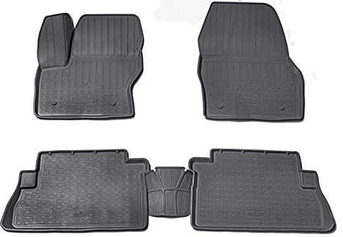 Recambo 3D Gummi Fußmatten kompatibel für Ford Kuga II | DM2 | BJ 2013-2019 | Auto Gummimatten | Passgenau | mit Rand | schwarz