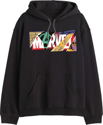 Marvel Press Memarcosw006 Sweat à Capuche pour Homme, Noir, L
