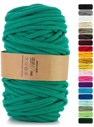Netuno 1x corda macramè colorata turchese 9 mm 50 m corda in cotone anima in poliestere filo spago uncinetto ferri da maglia decorazioni cordoncino colorato cavo
