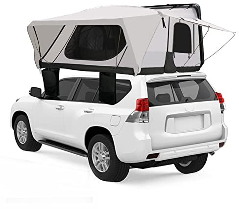 BebeXi HYQHYX rooftop tent suv tent Roof Tent Truck SUV Camping with Ladder Camping Waterproof Skylight Breathable Large Space Outdoor Travel Fishing Tent for 3-4 People