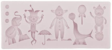 huwvqci Silikonform mit Zirkus-Clown-Design, für Fondant, Kuchen, Urlaub, DIY, Backwerkzeug für Schokolade, Süßigkeiten, Kerzen, handgefertigte Seife, Zirkus, Clown, Silikonform, Dessertform zum