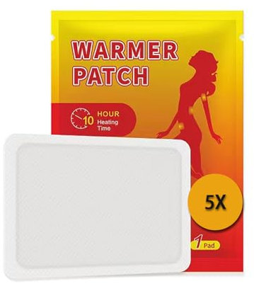 Bodywärmer, 5 Stück Wärmepflaster Selbstklebend Multiwärmer Wärmepads, EXTRA WARM Körperwärmer für 10 Stunden, Sofort einsatzbereite Rückenwärmer, rein natürlich Wärmepflaster Rücken & Nacken