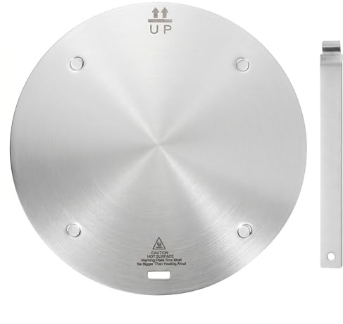 Heat Diffuser Plate, Grouarty Stainless Steel Cooking Induction Adapter Simmer Plate for Electric Gas Glass Cooktop Hob Ring, Induction Cooktop Converter Plate With Handle 9.45inch