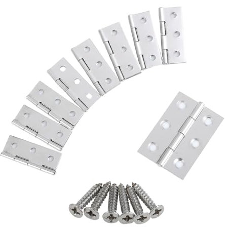 20 Stück Scharniere Klappbare 44 mm × 32 mm - Scharnier Scharniere klein aus Edelstahl für Türen Fenster und Schränke mit 120 Schrauben enthalten ein Schraubendreher(silbrig)