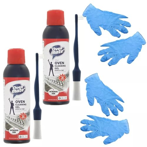 Masterpart Oven Mate Powerful Oven Grill And BBQ Cleaner Gel Kit 500ml With Brush & Gloves Pack Of 2