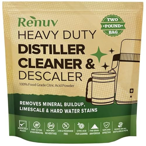 Citric Acid for Cleaning & Descaling Water Distillers, Kettles, Pots, Boilers, Dispensers, Citrus Acid Powder Descaler, Removes Limescale, Mineral Buildup, Hardwater Stains, Residue Fast 2LB Bulk