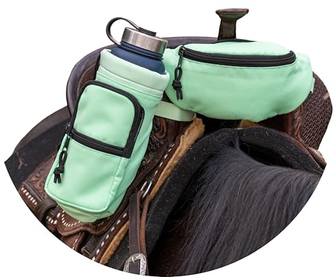 STARKENBURG COMPANY Horse Saddle Pommel Bag & Bottle Holder Set, Saddle Drink Holder, Horse Tack, Horse Gifts, Horse Stuff, Equestrian Gifts, Saddle Accessories