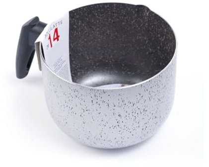 OISE ART STORE Trade Shop - Pentolino Bollilatte Antiaderente ø 14 Cm con Manico Nero Utensile per Cucina 056167 -